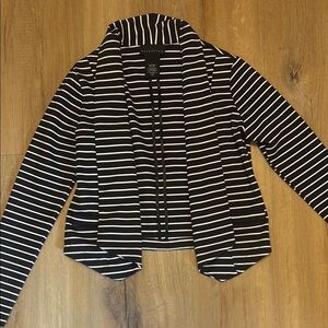 Black and White Striped Women's Jacket